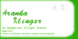 aranka klinger business card